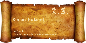 Koren Botond névjegykártya